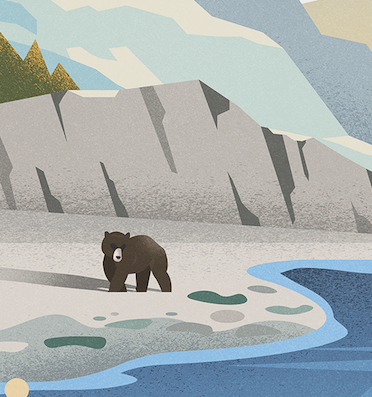 Vancouver Island Art Print | Bear Poster | Canada Travel Art