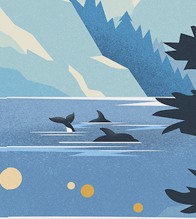 Vancouver Island Art Print | Orca Poster | Canada Travel Art